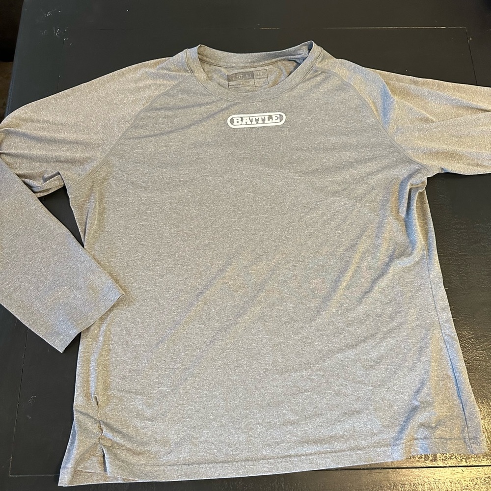 Gray Long Sleeve Crew Neck Tee